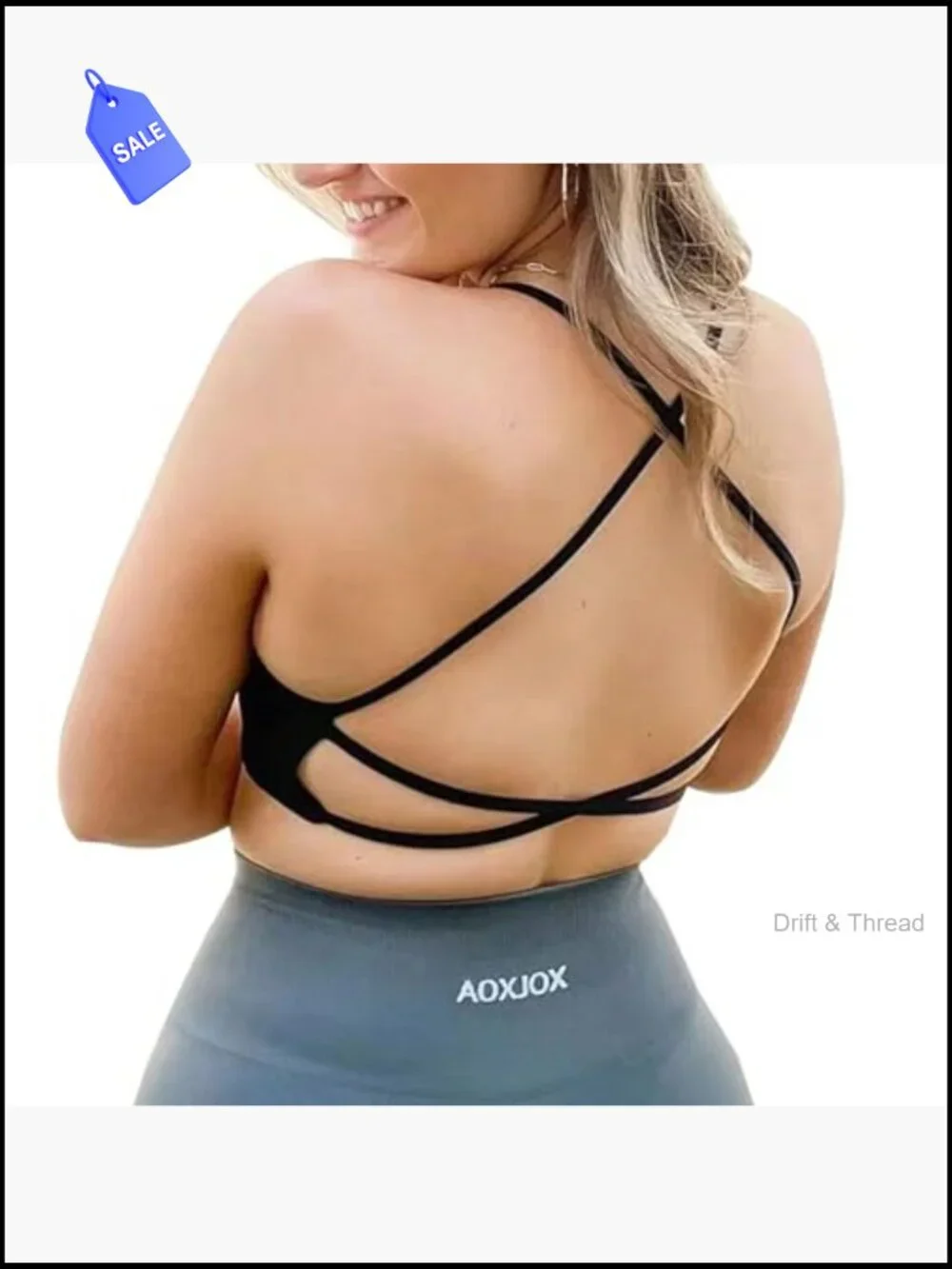 Low Impact Sports Bra with Cross Back Removable Pads Yoga Crop